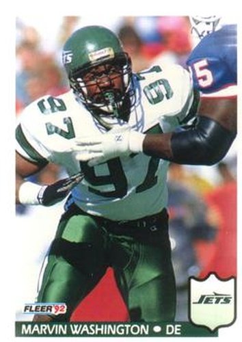 #313 Marvin Washington - New York Jets - 1992 Fleer Football