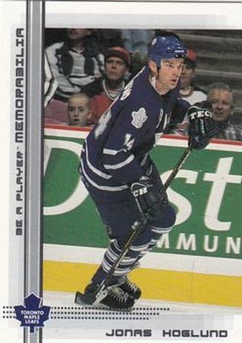 #313 Jonas Hoglund - Toronto Maple Leafs - 2000-01 Be a Player Memorabilia Hockey