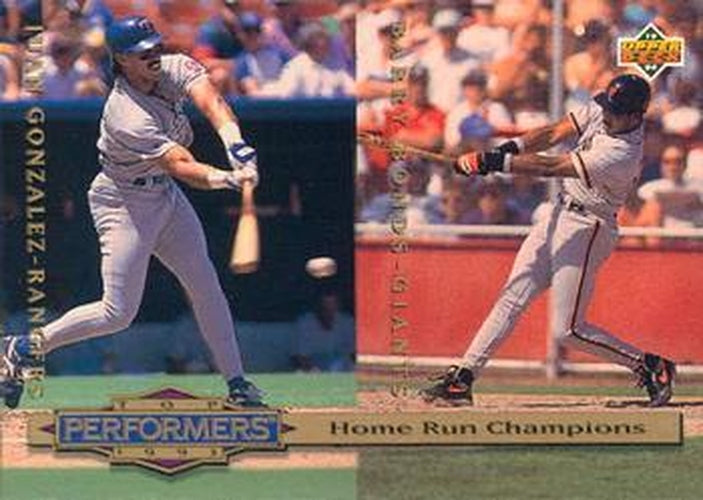 #313 Juan Gonzalez / Barry Bonds - Texas Rangers / San Francisco Giants - 1994 Collector's Choice Baseball