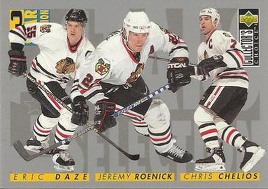 #313 Jeremy Roenick / Chris Chelios / Eric Daze - Chicago Blackhawks - 1996-97 Collector's Choice Hockey