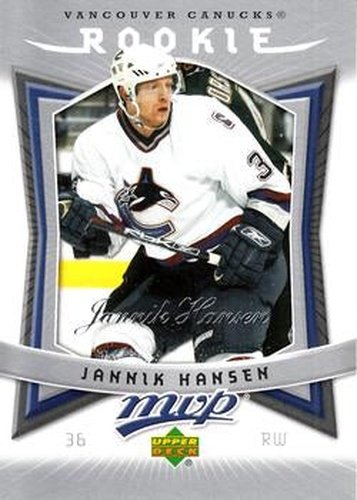 #313 Jannik Hansen - Vancouver Canucks - 2007-08 Upper Deck MVP Hockey