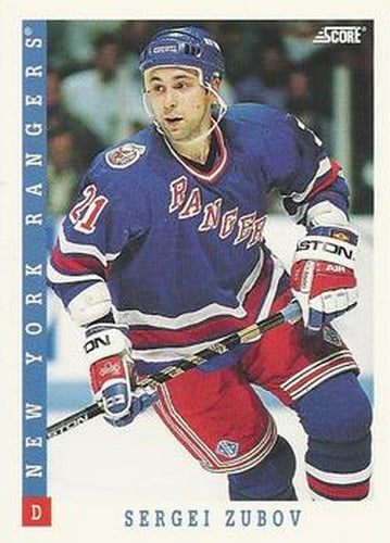 #313 Sergei Zubov - New York Rangers - 1993-94 Score Canadian Hockey