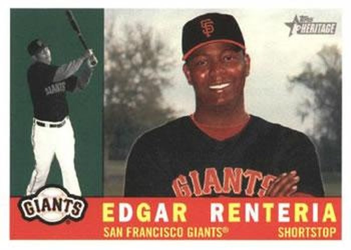#314 Edgar Renteria - San Francisco Giants - 2009 Topps Heritage Baseball