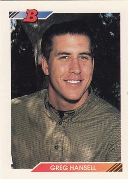 #314 Greg Hansell - Los Angeles Dodgers - 1992 Bowman Baseball