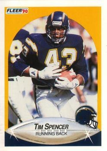 #314 Tim Spencer - San Diego Chargers - 1990 Fleer Football