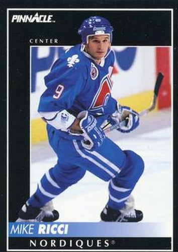 #314 Mike Ricci - Quebec Nordiques - 1992-93 Pinnacle Canadian Hockey
