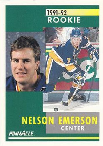 #314 Nelson Emerson - St. Louis Blues - 1991-92 Pinnacle Hockey
