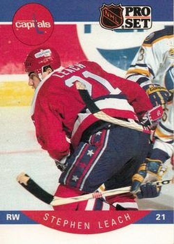 #315 Stephen Leach - Washington Capitals - 1990-91 Pro Set Hockey