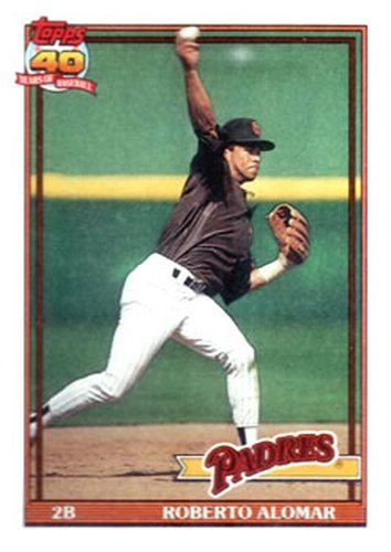 #315 Roberto Alomar - San Diego Padres - 1991 Topps Baseball