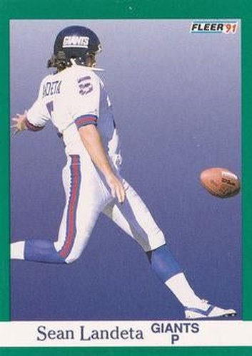 #315 Sean Landeta - New York Giants - 1991 Fleer Football