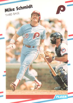 #315 Mike Schmidt - Philadelphia Phillies - 1988 Fleer Baseball