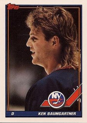 #316 Ken Baumgartner - New York Islanders - 1991-92 Topps Hockey
