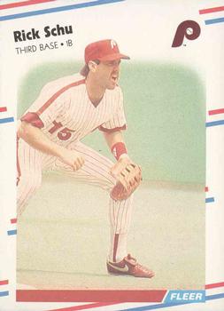 #316 Rick Schu - Philadelphia Phillies - 1988 Fleer Baseball