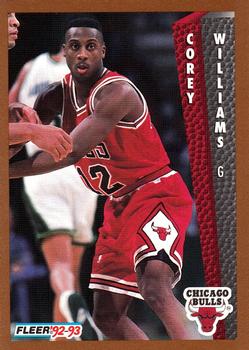 #316 Corey Williams - Chicago Bulls - 1992-93 Fleer Basketball