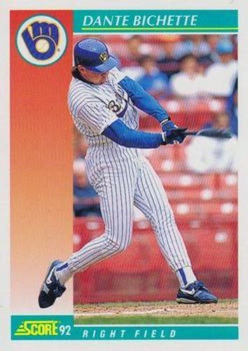 #316 Dante Bichette - Milwaukee Brewers - 1992 Score Baseball