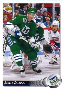 #316 Zarley Zalapski - Hartford Whalers - 1992-93 Upper Deck Hockey