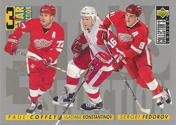 #316 Sergei Fedorov / Vladimir Konstantinov / Paul Coffey - Detroit Red Wings - 1996-97 Collector's Choice Hockey