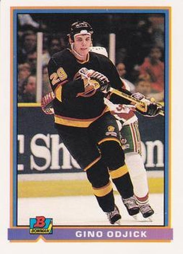 #316 Gino Odjick - Vancouver Canucks - 1991-92 Bowman Hockey