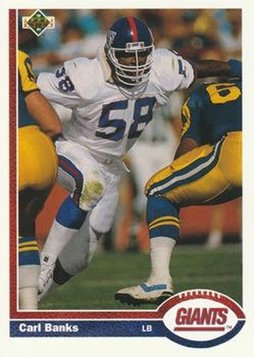 #316 Carl Banks - New York Giants - 1991 Upper Deck Football