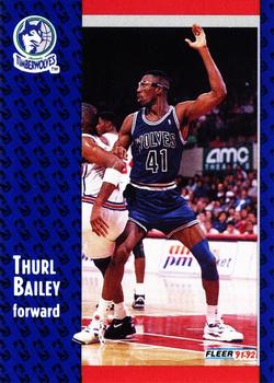 #316 Thurl Bailey - Minnesota Timberwolves - 1991-92 Fleer Basketball