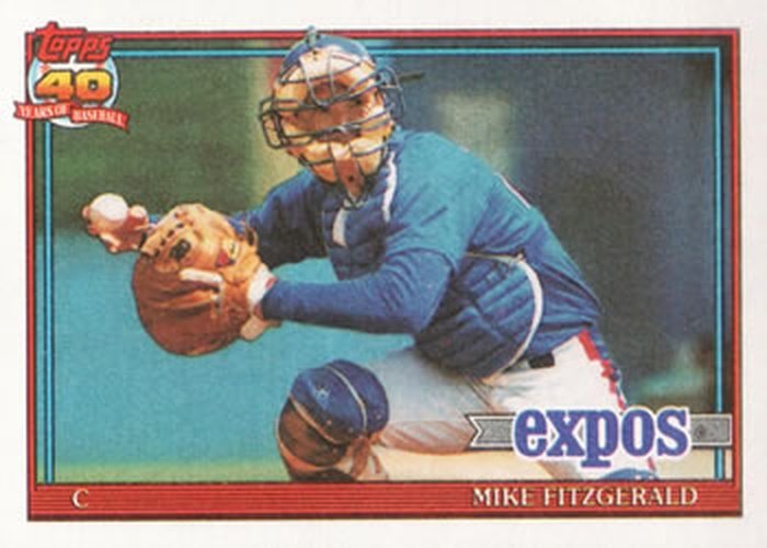 #317 Mike Fitzgerald - Montreal Expos - 1991 Topps Baseball