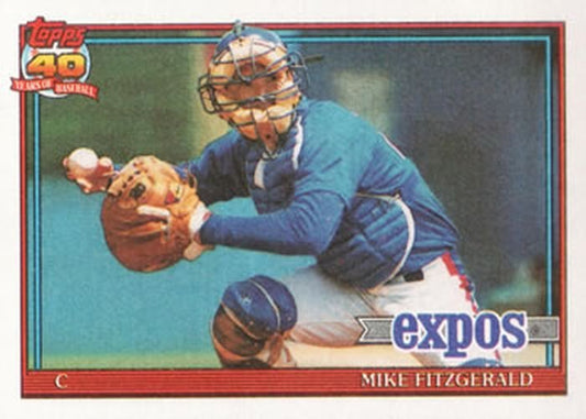 #317 Mike Fitzgerald - Montreal Expos - 1991 Topps Baseball