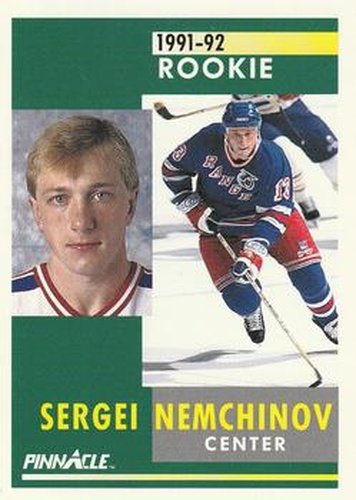 #317 Sergei Nemchinov - New York Rangers - 1991-92 Pinnacle Hockey