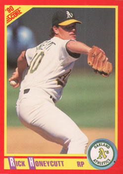 #317 Rick Honeycutt - Oakland Athletics - 1990 Score Baseball
