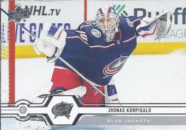 #317 Joonas Korpisalo - Columbus Blue Jackets - 2019-20 Upper Deck Hockey