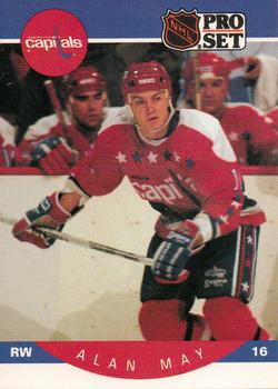 #317 Alan May - Washington Capitals - 1990-91 Pro Set Hockey