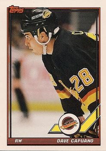 #318 Dave Capuano - Vancouver Canucks - 1991-92 Topps Hockey