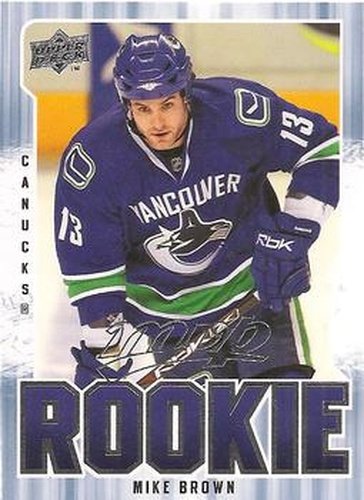 #318 Mike Brown - Vancouver Canucks - 2008-09 Upper Deck MVP Hockey