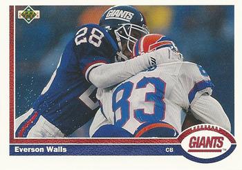 #318 Everson Walls - New York Giants - 1991 Upper Deck Football