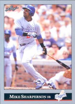 #318 Mike Sharperson - Los Angeles Dodgers - 1992 Leaf Baseball