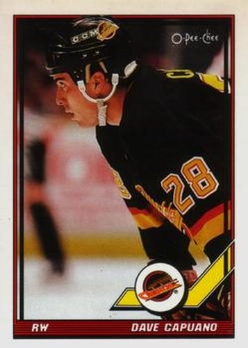 #318 Dave Capuano - Vancouver Canucks - 1991-92 O-Pee-Chee Hockey