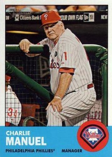 #318 Charlie Manuel - Philadelphia Phillies - 2012 Topps Heritage Baseball