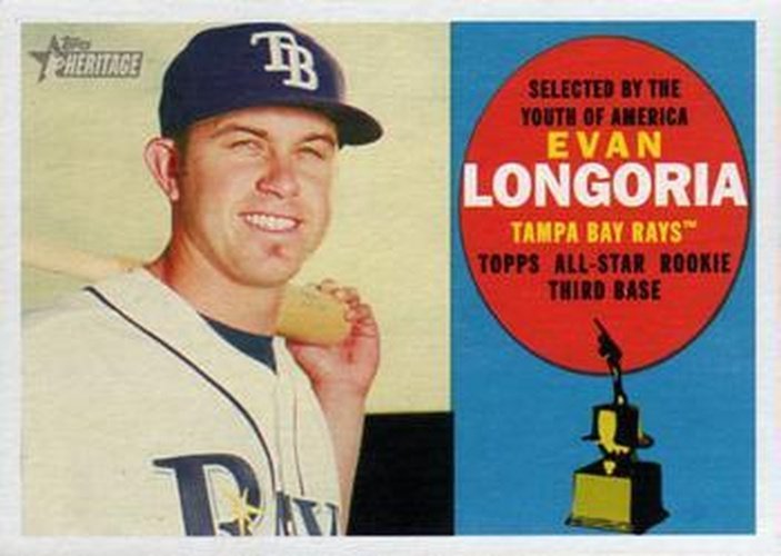 #318 Evan Longoria - Tampa Bay Rays - 2009 Topps Heritage Baseball