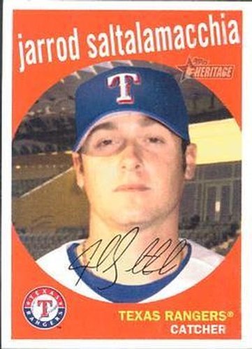 #318 Jarrod Saltalamacchia - Texas Rangers - 2008 Topps Heritage Baseball