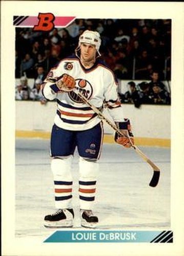 #318 Louie DeBrusk - Edmonton Oilers - 1992-93 Bowman Hockey