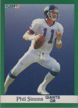 #318 Phil Simms - New York Giants - 1991 Fleer Football