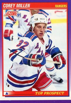 #318 Corey Millen - New York Rangers - 1991-92 Score American Hockey