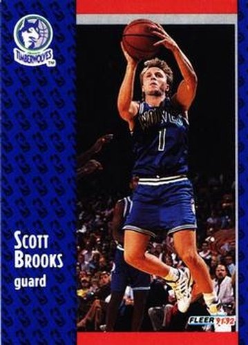 #318 Scott Brooks - Minnesota Timberwolves - 1991-92 Fleer Basketball