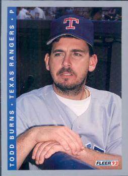 #318 Todd Burns - Texas Rangers - 1993 Fleer Baseball