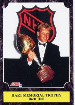 #318 Brett Hull Hart Memorial Trophy - St. Louis Blues - 1991-92 Score Canadian Bilingual Hockey