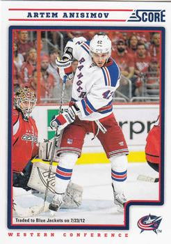 #319 Artem Anisimov - Columbus Blue Jackets - 2012-13 Score Hockey