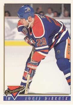 #319 Louie DeBrusk - Edmonton Oilers - 1993-94 Topps Premier Hockey