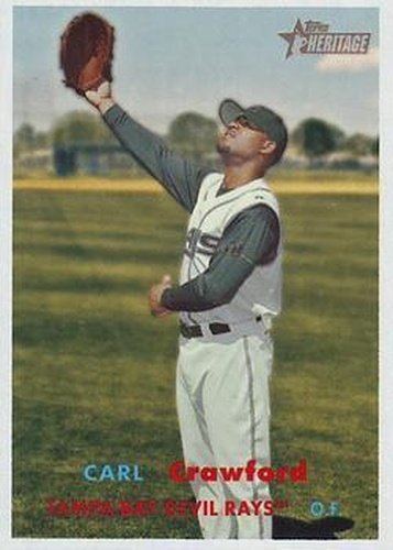 #319 Carl Crawford - Tampa Bay Devil Rays - 2006 Topps Heritage Baseball