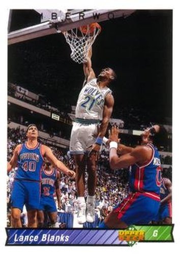 #319 Lance Blanks - Minnesota Timberwolves - 1992-93 Upper Deck Basketball