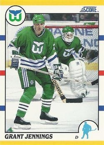 #31T Grant Jennings - Hartford Whalers - 1990-91 Score Rookie and Traded Hockey