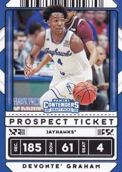 #31 Devonte' Graham - Kansas Jayhawks - 2020 Panini Contenders Draft Picks Basketball